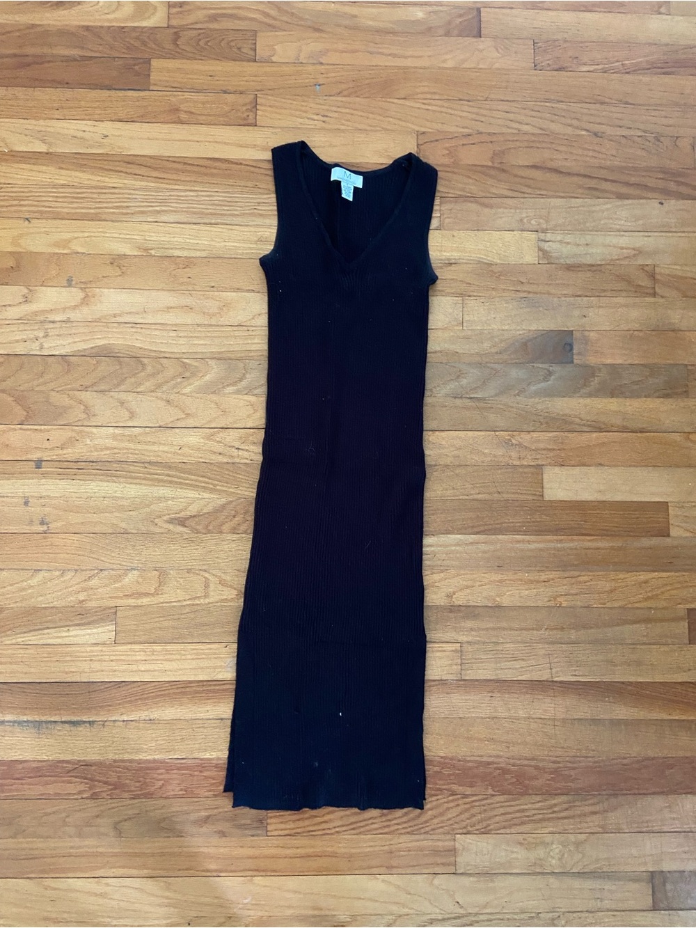 Magaschoni Black Sleeveless Maxi Ribbed Dress
